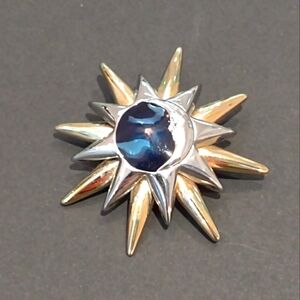 Liz Claiborne vintage signed sun and moon celestial brooch